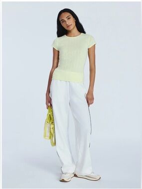 Free Assembly Women's Pointelle Mini Tee- 1X